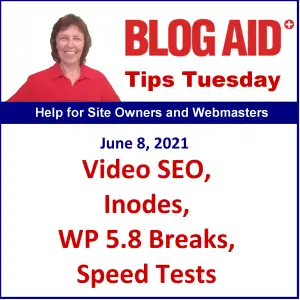 Tips Tuesday – Video SEO, Inodes, WP 5.8 Breaks, Speed Tests