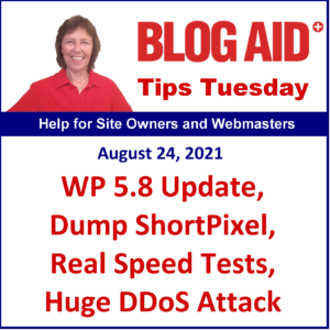 Tips Tuesday – WP 5.8 Update, Dump ShortPixel, Real Speed Tests, Huge DDoS Attack