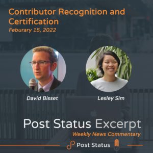 Post Status Excerpt — Contributor Recognition and Certification: Lesley Sim