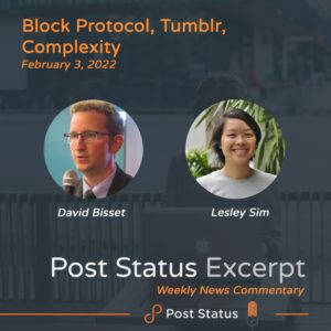 Post Status Excerpt — The Block Protocol, Tumblr, and Complexity: Lesley Sim