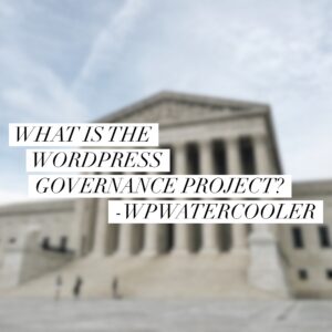 What is the WordPress Governance Project?