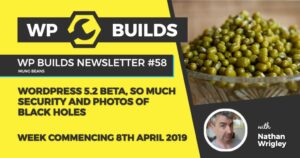 WP Builds Newsletter #58 – WordPress 5.2 Beta 2, so much security and photos of black holes